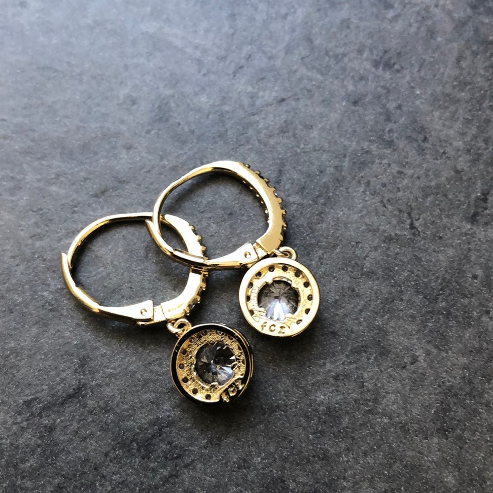 Sterling Silver Cubic Zirconia Halo Drop Earrings - Picture 4 of 4